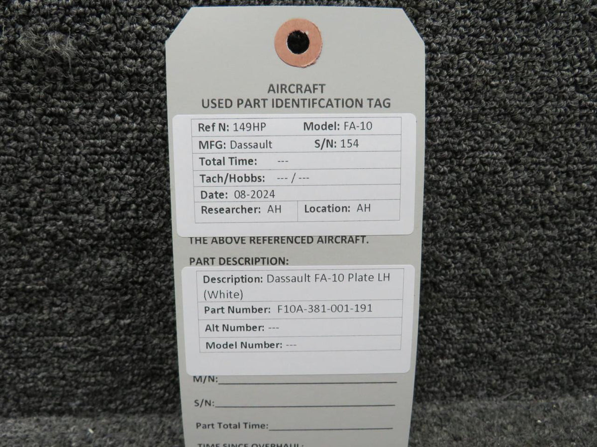 Dassault F10A-381-001-191 Dassault FA-10 Plate LH (White)