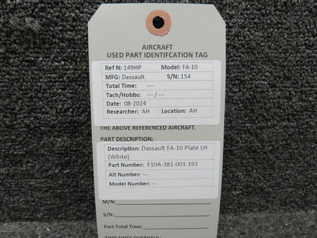Dassault F10A-381-001-191 Dassault FA-10 Plate LH (White)