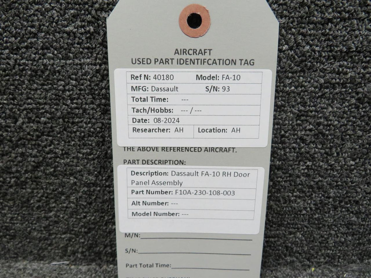 Dassault F10A-230-108-003 Dassault FA-10 RH Door Panel Assembly