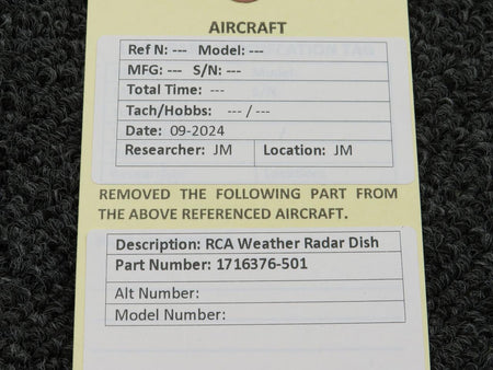RCA 1716376-501 RCA Weather Radar Dish