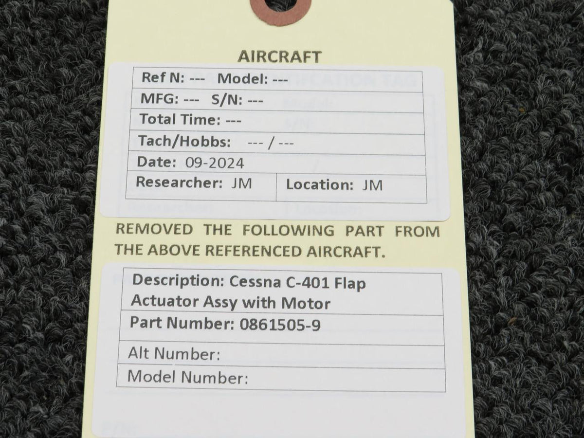 Cessna Aircraft Parts 0861505-9 Cessna C-401 Flap Actuator Assy with Motor
