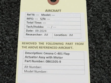 Cessna Aircraft Parts 0861505-9 Cessna C-401 Flap Actuator Assy with Motor