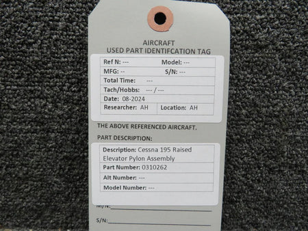 Cessna Aircraft Co 0310262 Cessna 195 Raised Elevator Pylon Assembly