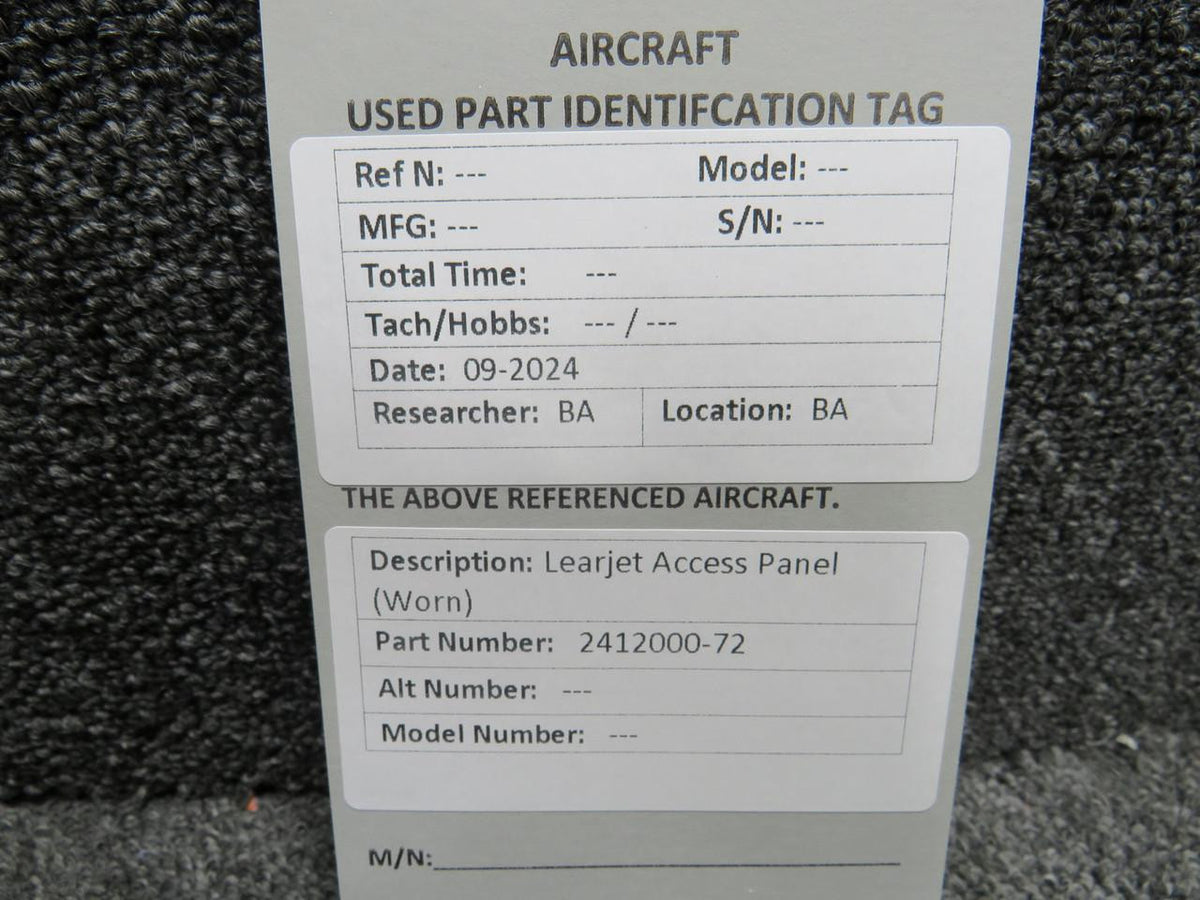 Learjet 2412000-72 Learjet Access Panel (Worn)