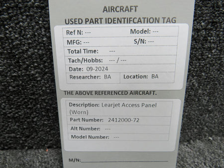 Learjet 2412000-72 Learjet Access Panel (Worn)