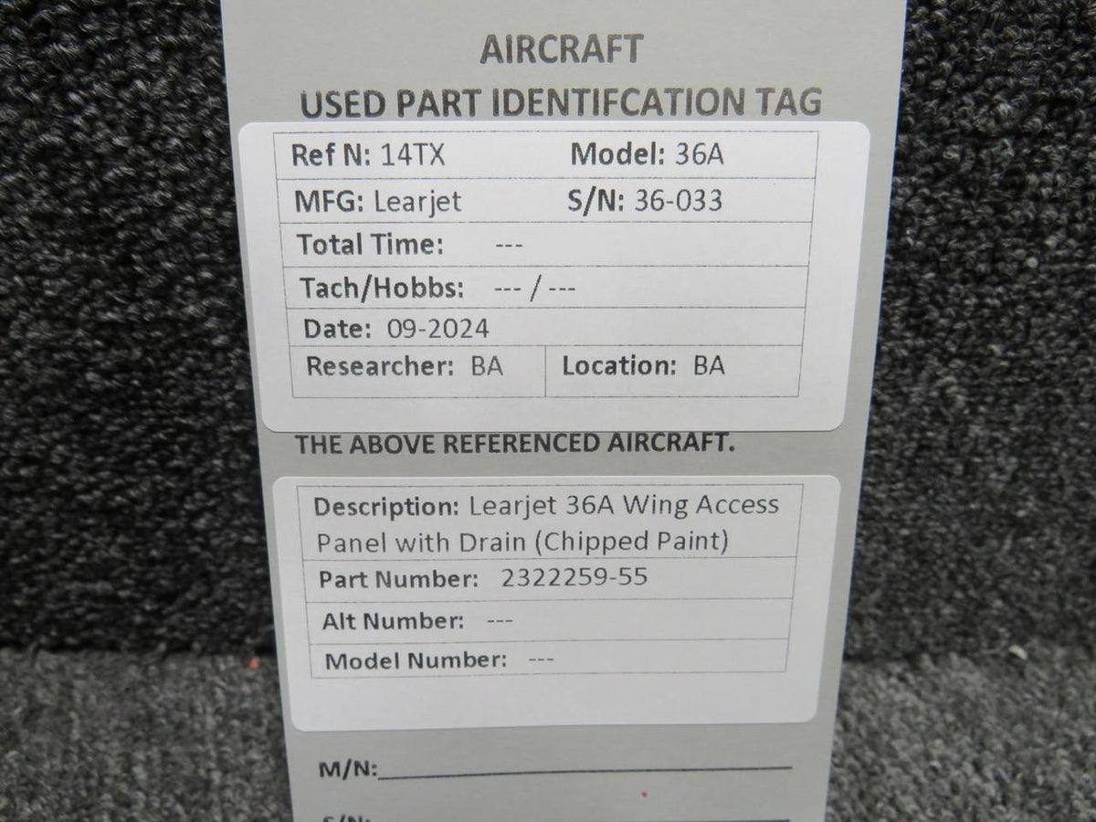 Learjet 2322259-55 Learjet 36A Wing Access Panel with Drain (Chipped Paint)