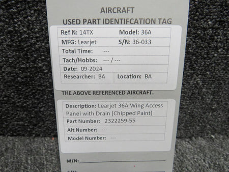 Learjet 2322259-55 Learjet 36A Wing Access Panel with Drain (Chipped Paint)