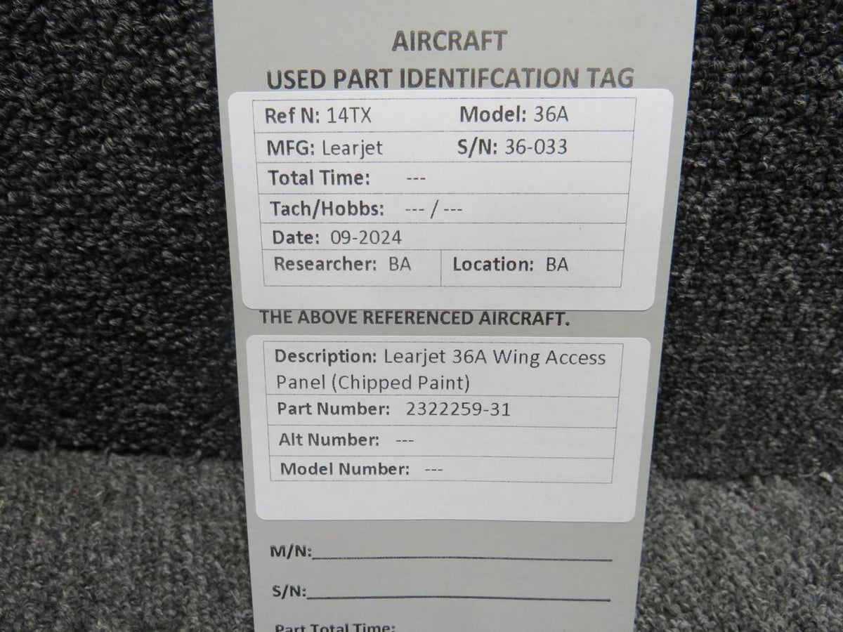Learjet 2322259-31 Learjet 36A Wing Access Panel (Chipped Paint)