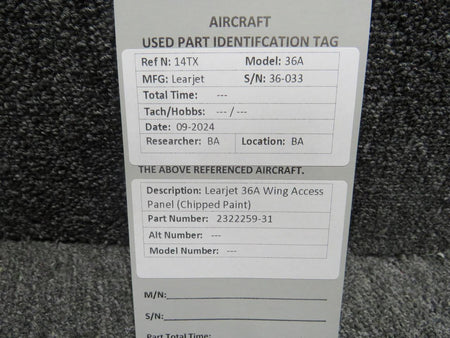 Learjet 2322259-31 Learjet 36A Wing Access Panel (Chipped Paint)