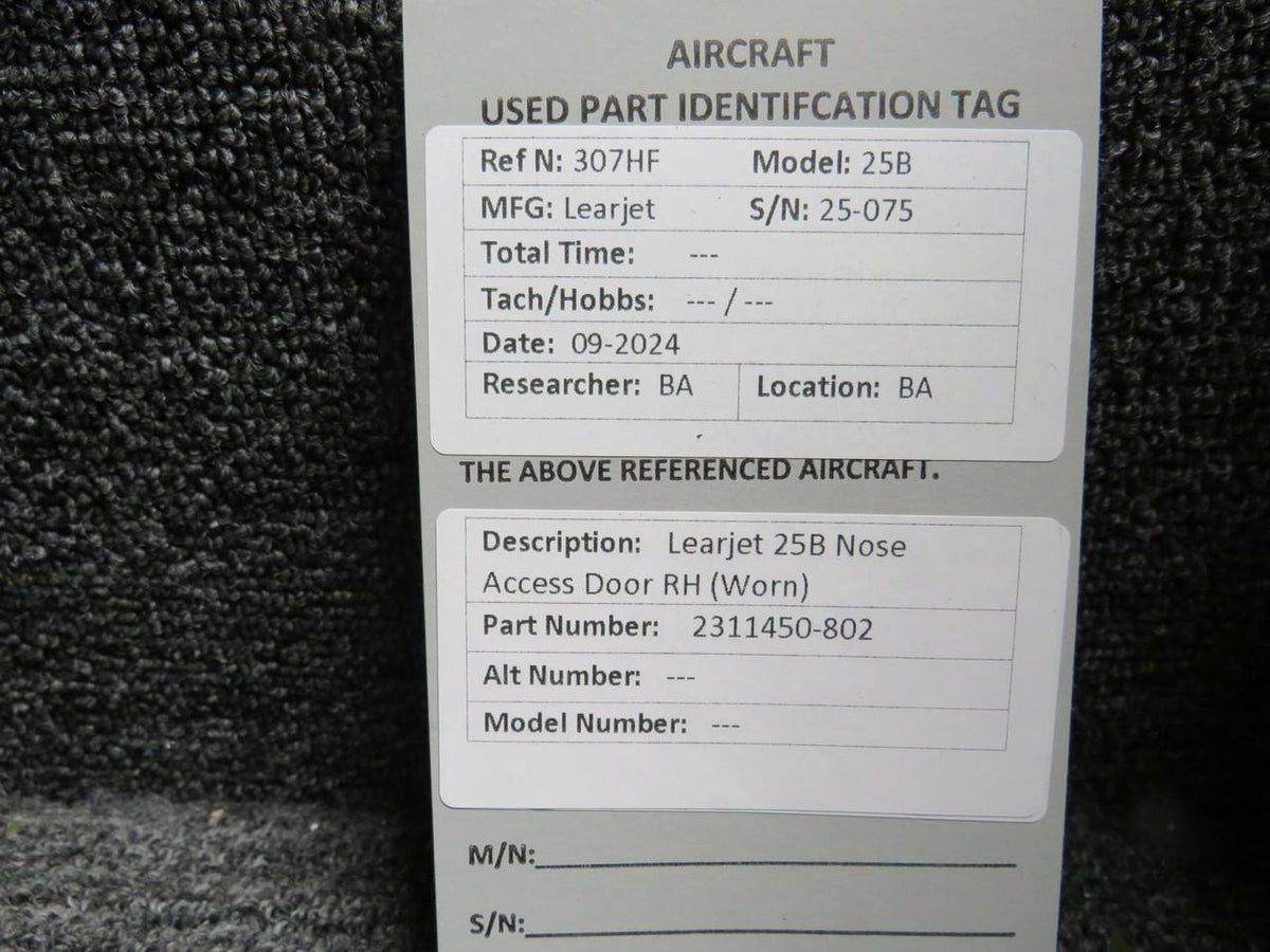 Learjet 2311450-802 Learjet 25B Nose Access Door RH (Worn)
