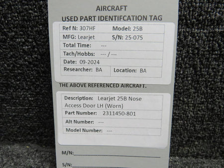 Learjet 2311450-801 Learjet 25B Nose Access Door LH (Worn)