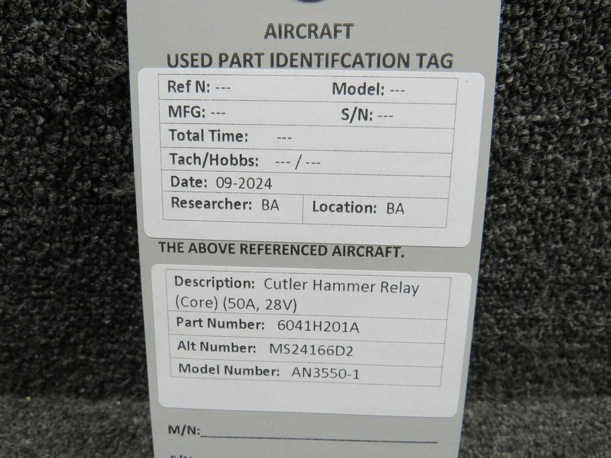 Cutler-Hammer 6041H201A (Use: MS24166D2) Cutler-Hammer Relay (50A, 28V) (Core)