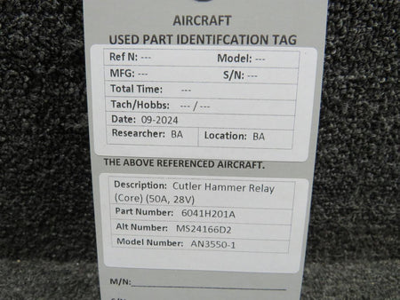 Cutler-Hammer 6041H201A (Use: MS24166D2) Cutler-Hammer Relay (50A, 28V) (Core)