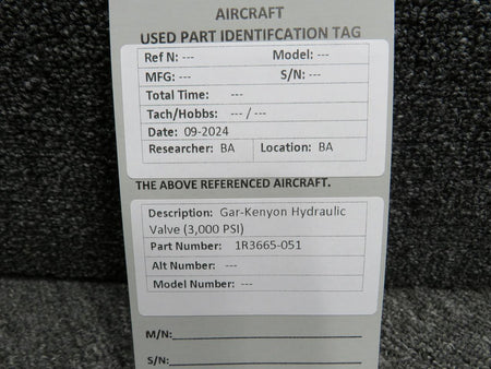 Gar-Kenyon 1R3665-051 Gar-Kenyon Hydraulic Valve (3,000 PSI)