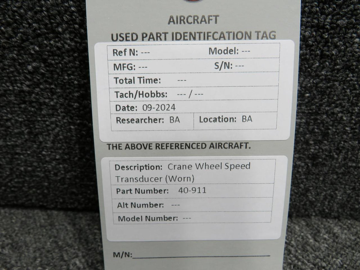 Crane 40-911 Crane Wheel Speed Transducer (Worn)