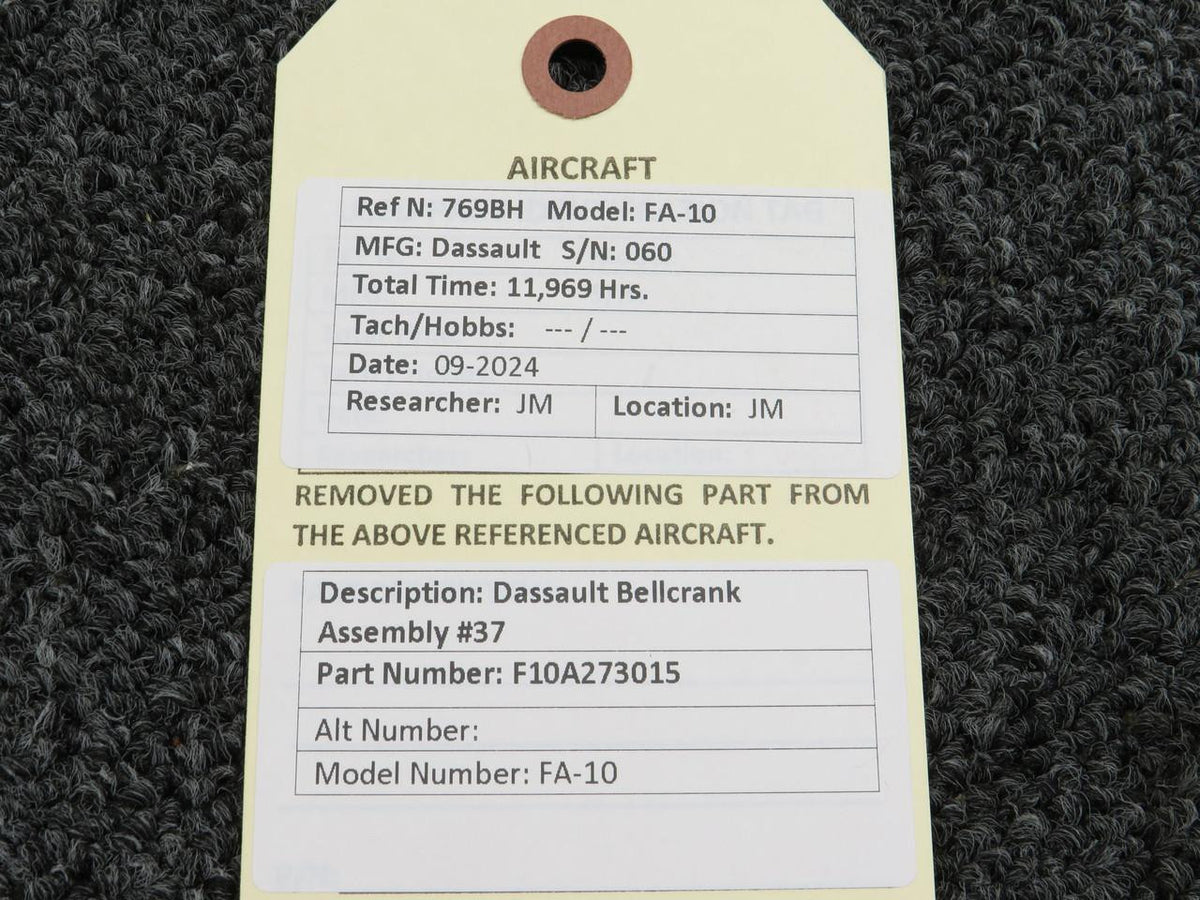 Dassault F10A273015-001 Dassault FA-10 Bellcrank Assembly #37