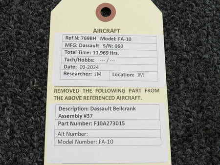 Dassault F10A273015-001 Dassault FA-10 Bellcrank Assembly #37