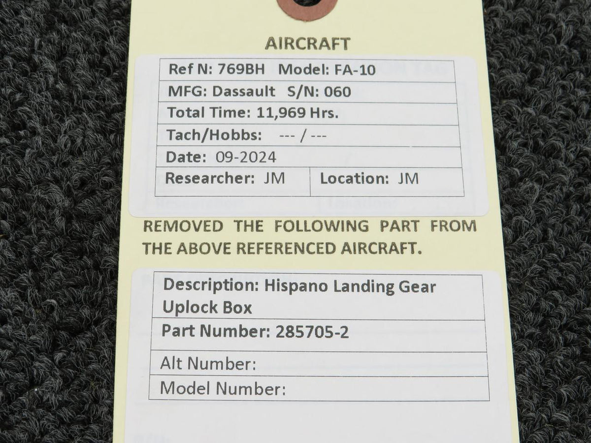 Hispano-Suzia 285705-2 Hispano Landing Gear Uplock Box