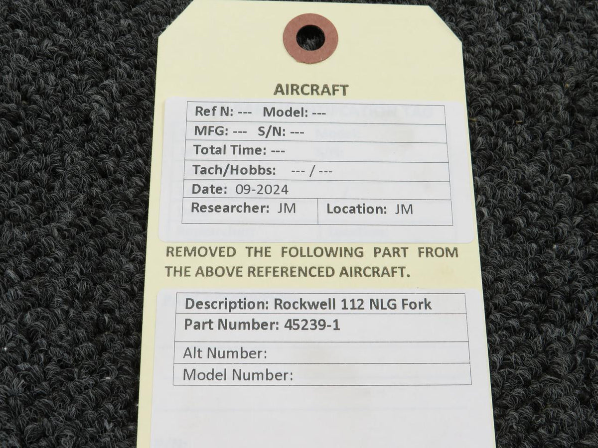 Rockwell Aviation Airplane Parts 45239-1 Rockwell 112 NLG Fork