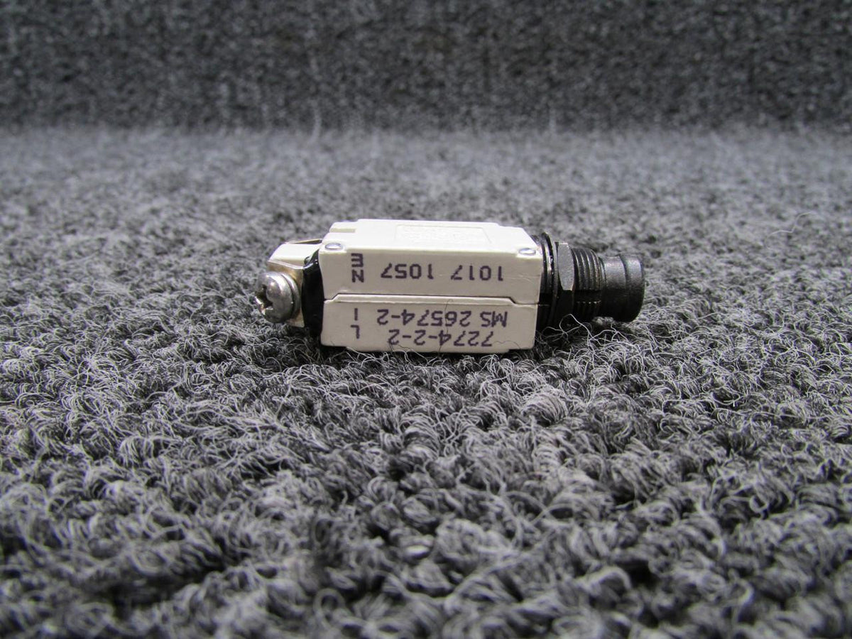 Klixon 7274-2-2 (Alt: MS26574-2) Klixon Circuit Breaker (2 Amps)