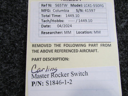 Carling S1846-1-2 Carling Master Rocker Switch