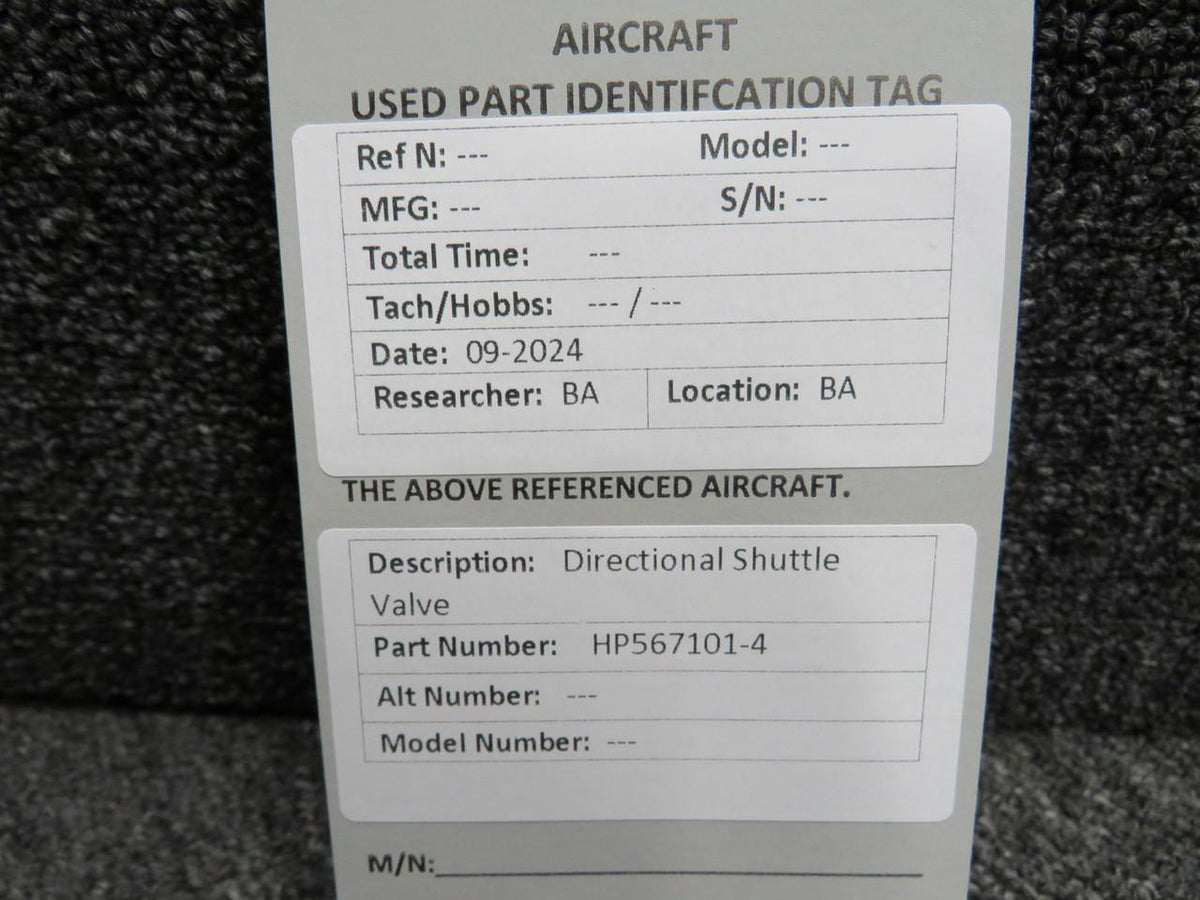 Does Not Apply HP567101-4 Directional Shuttle Valve
