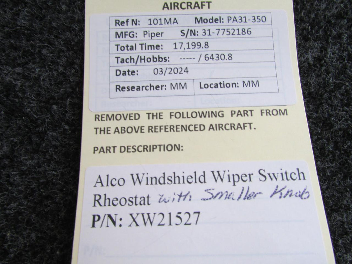 Alco XW21527 Alco Windshield Wiper Switch with Smaller Knob