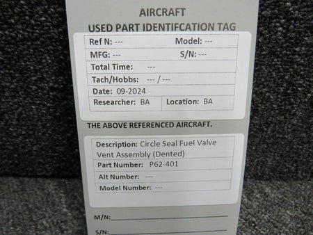 Circle Seal P62-401 Circle Seal Fuel Valve Vent Assembly (Dented)