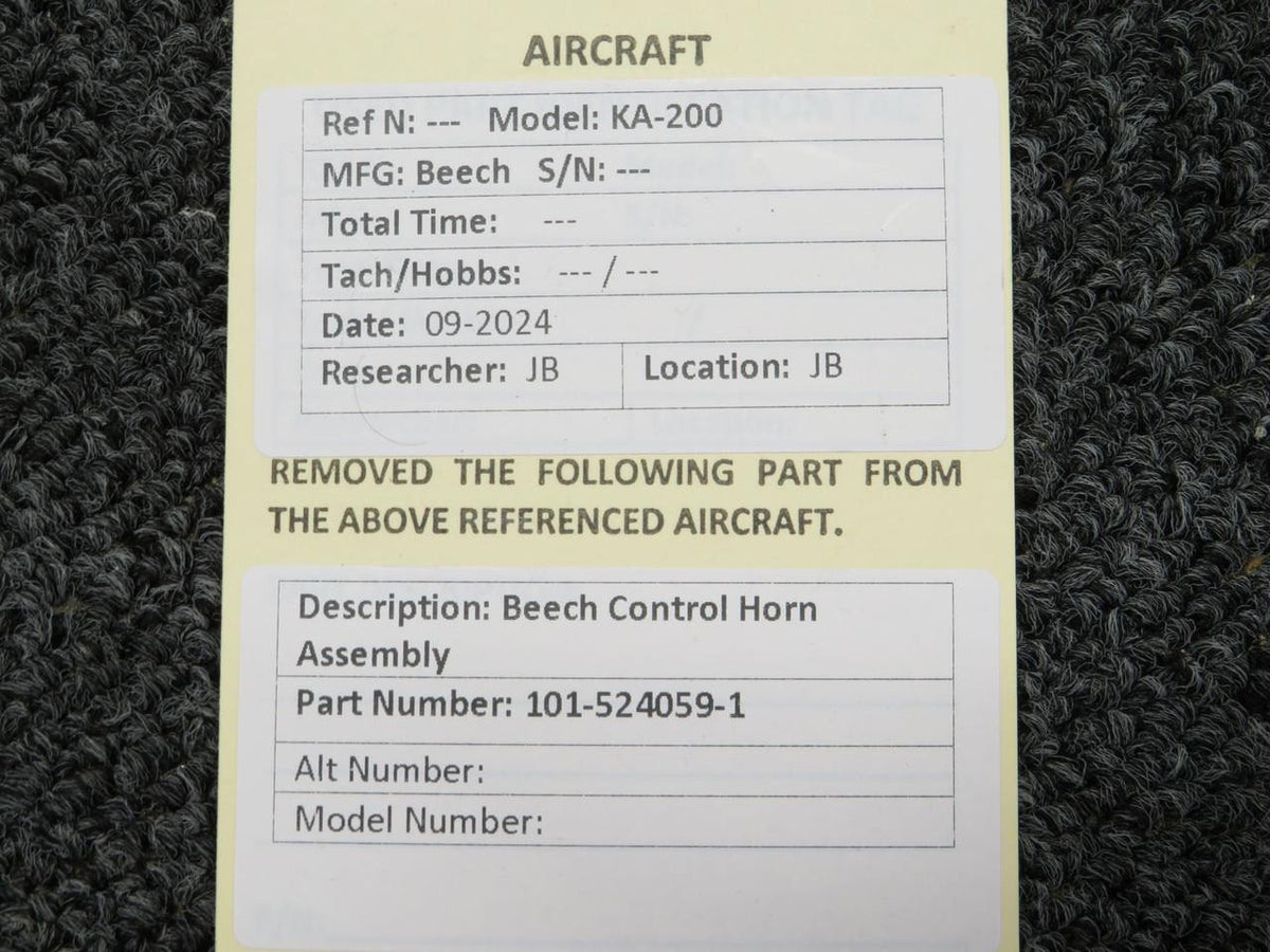 Beechcraft Parts 101-524059-1 Beech King Air 200 Rudder Control Horn Assembly