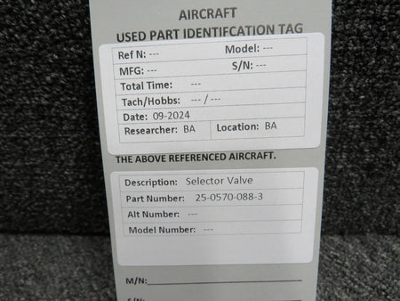 Does Not Apply 25-0570-088-3 Selector Valve