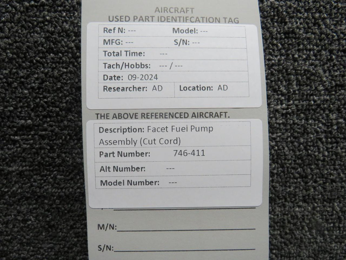 Facet 746-411 Facet Fuel Pump Assembly (Cut Cord)