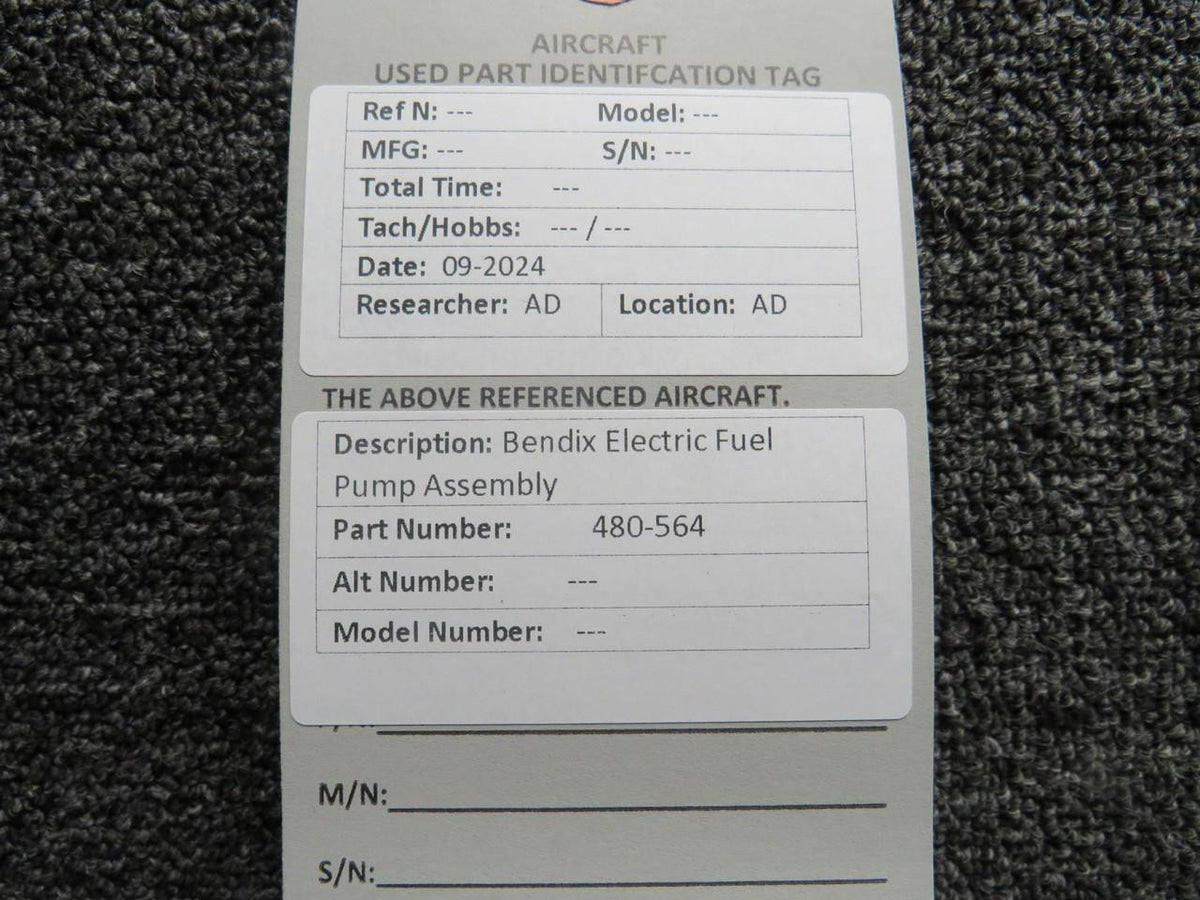 Bendix King 480-564 Bendix Electric Fuel Pump Assembly