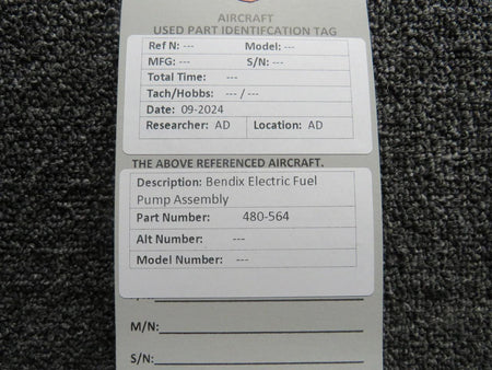 Bendix King 480-564 Bendix Electric Fuel Pump Assembly