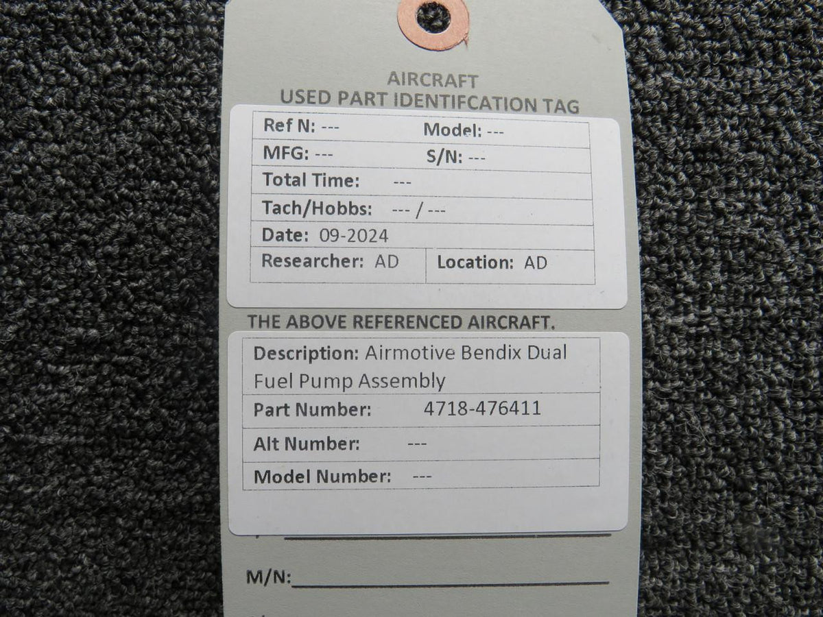 Airmotive 4718-476411 Airmotive Bendix Dual Fuel Pump Assembly
