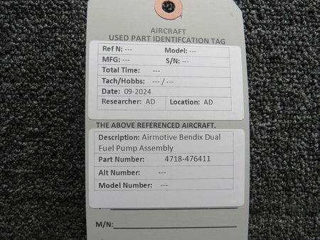 Airmotive 4718-476411 Airmotive Bendix Dual Fuel Pump Assembly