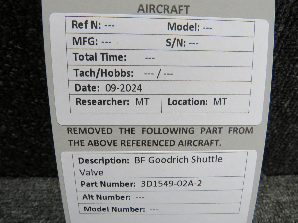 BF Goodrich  3D1549-02A-2 BF Goodrich Shuttle Valve