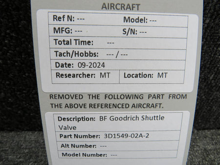 BF Goodrich  3D1549-02A-2 BF Goodrich Shuttle Valve