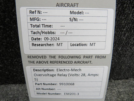 Electro-Mech 9910068 Electro-Mech EM201-3 Overvoltage Relay (Volts: 28, Amps: 5)
