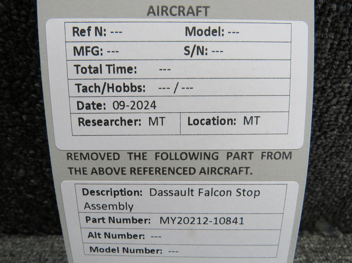 Dassault Falcon MY20212-10841 Dassault Falcon Stop Assembly
