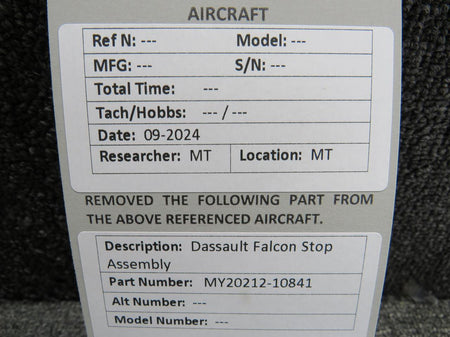 Dassault Falcon MY20212-10841 Dassault Falcon Stop Assembly