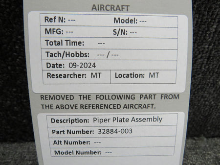 Piper Aircraft Parts 32884-003 Piper Plate Assembly