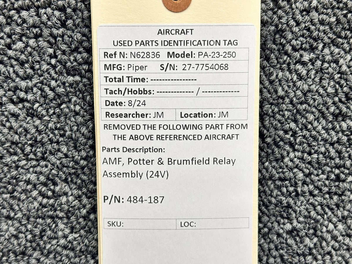 AMF-Potter & Brumfield 484-187 AMF, Potter & Brumfield Relay Assembly (24V)