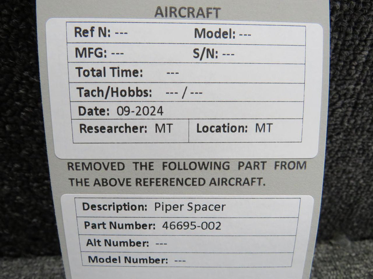 Piper Aircraft Parts 46695-002 Piper Spacer