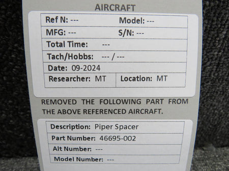 Piper Aircraft Parts 46695-002 Piper Spacer