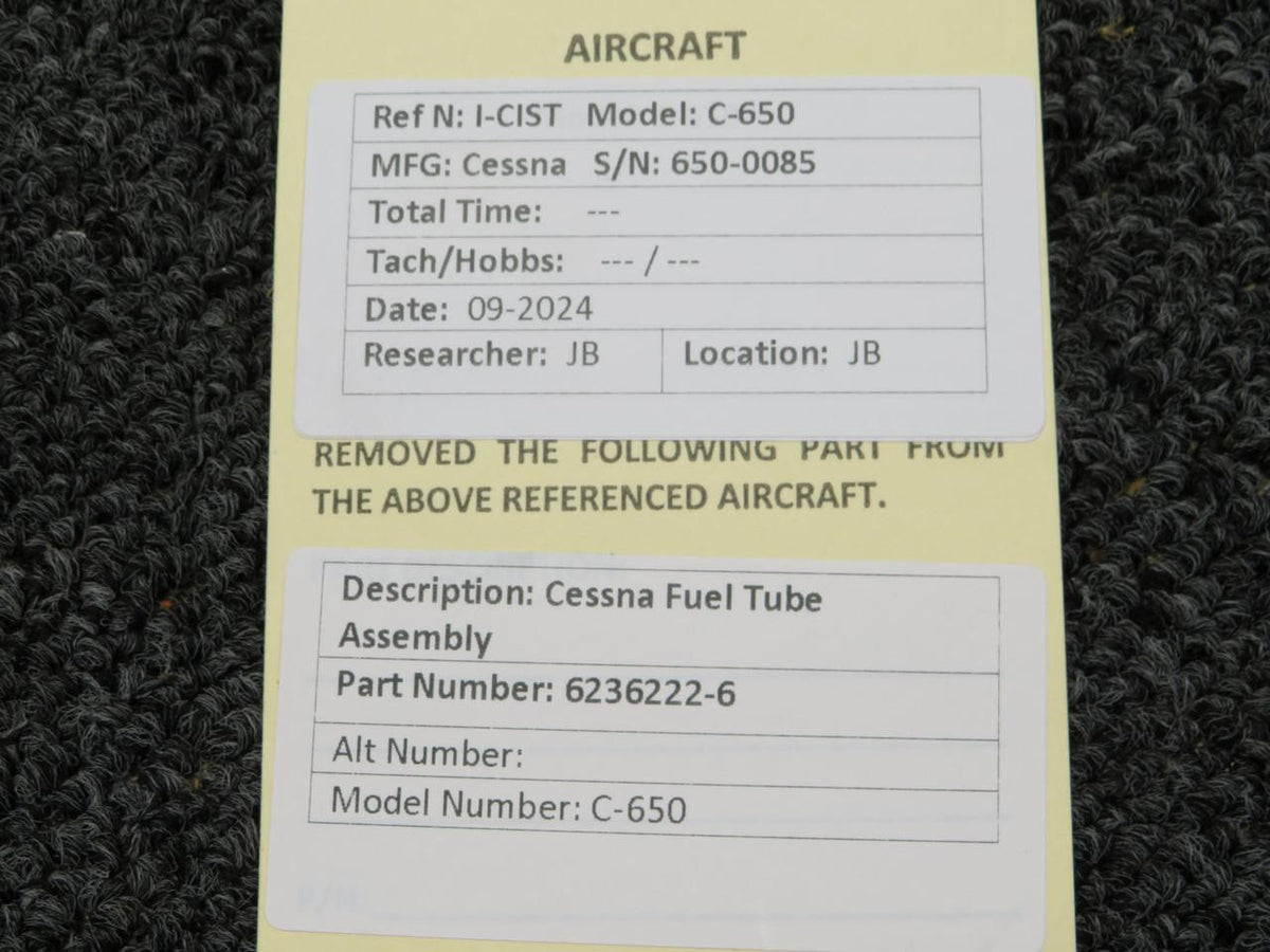 Cessna Aircraft Parts 6236222-6 Cessna Citation 650 Fuel Tube Assembly