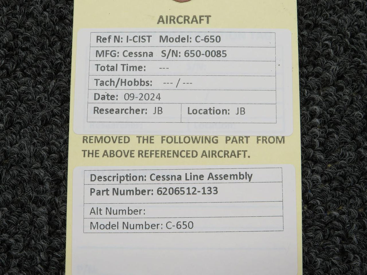 Cessna Aircraft Parts 6206512-133 Cessna Citation 650 Line Assembly