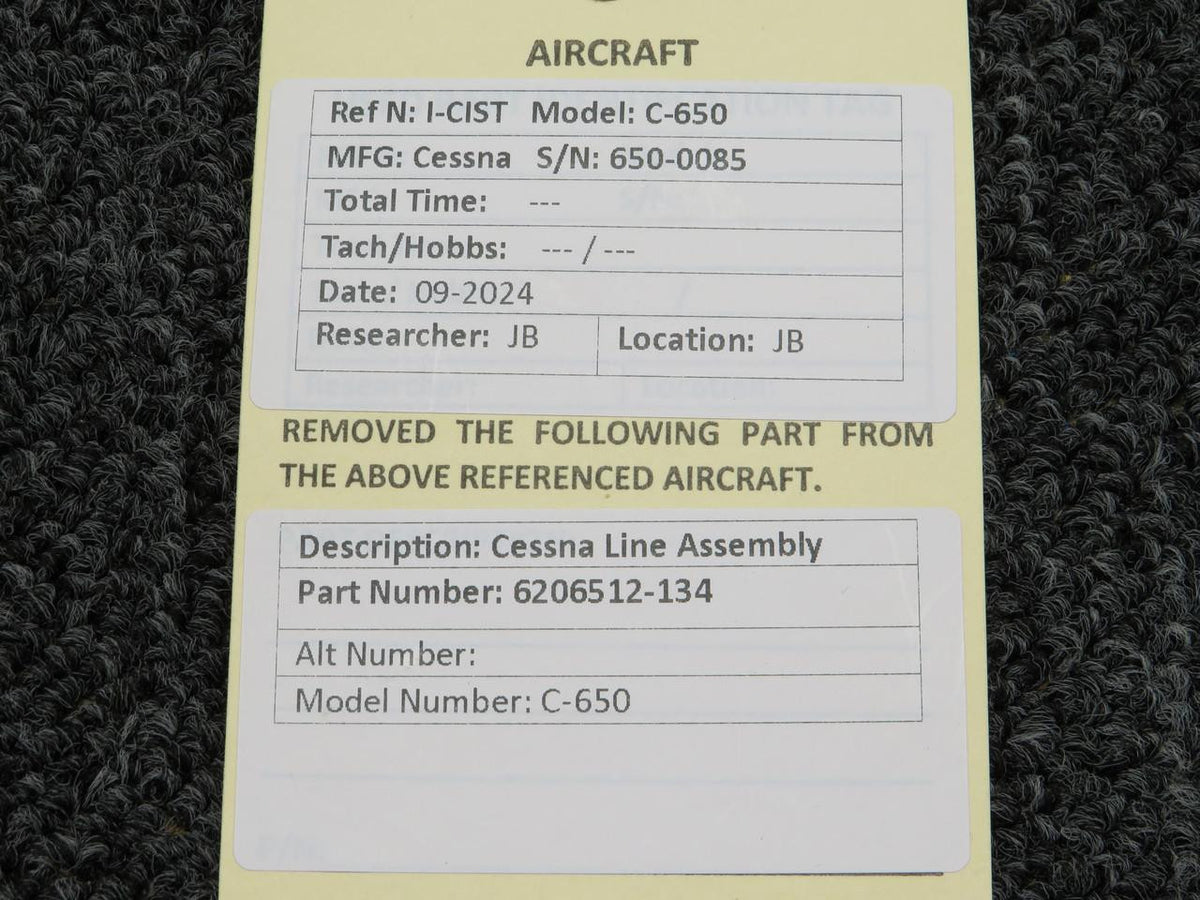 Cessna Aircraft Parts 6206512-134 Cessna Citation 650 Line Assembly