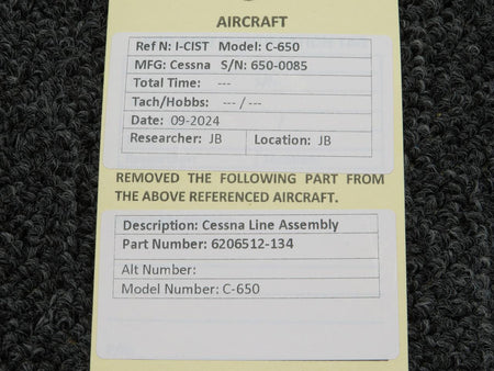 Cessna Aircraft Parts 6206512-134 Cessna Citation 650 Line Assembly