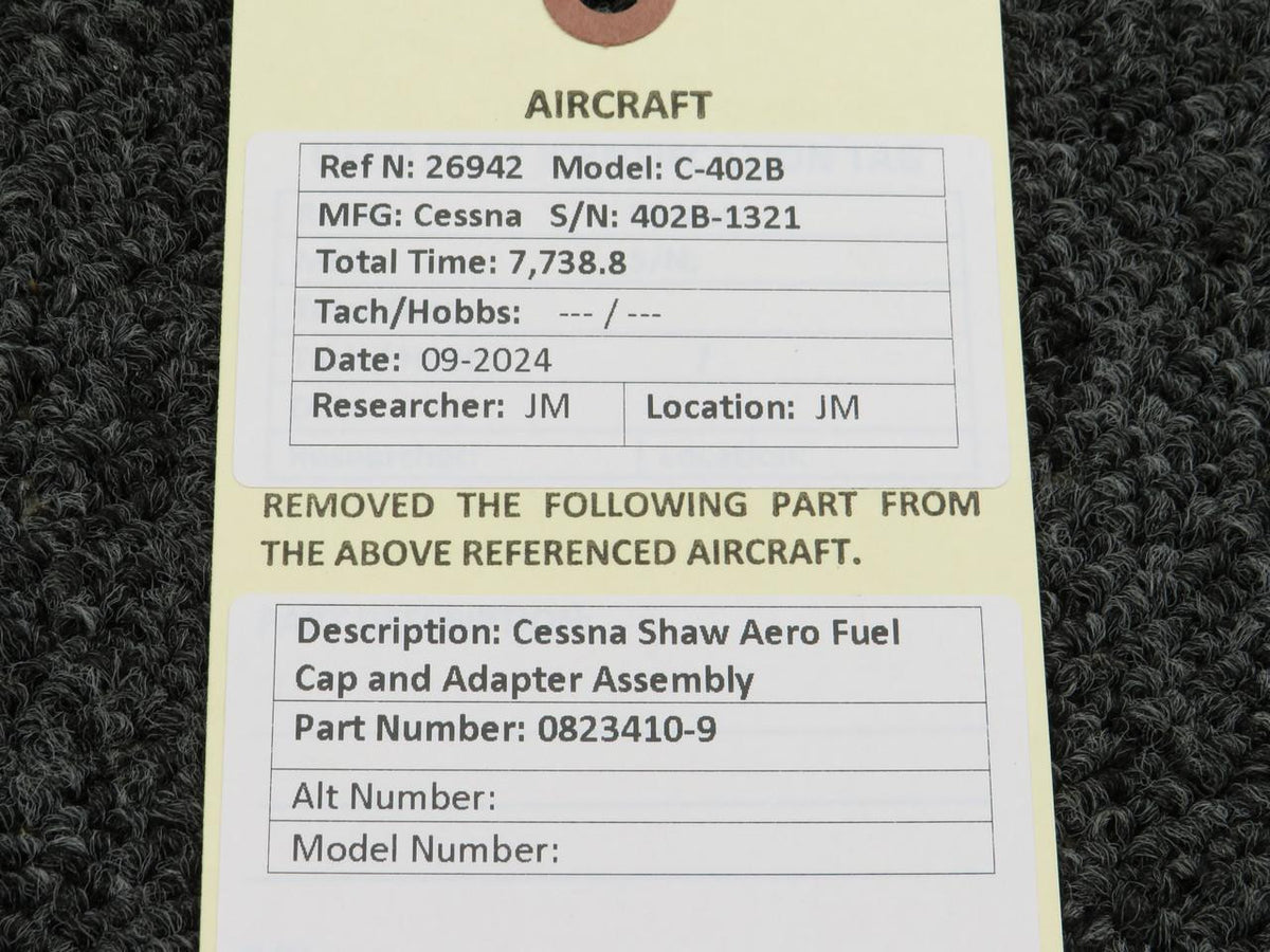 Shaw Aero 0823410-9 Cessna Shaw Aero Fuel Cap and Adapter Assembly