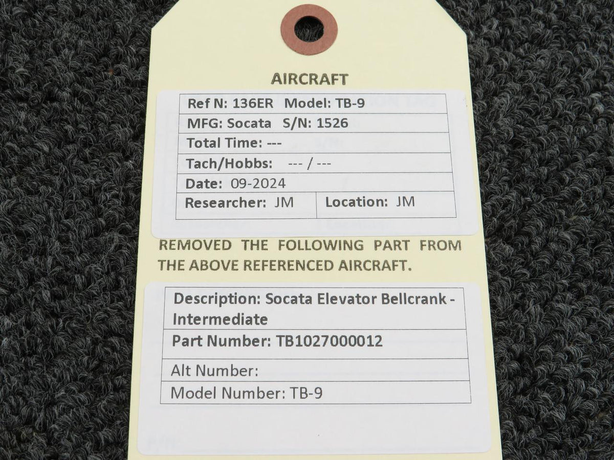 Socata TB1027000012 Socata TB-9 Elevator Bellcrank - Intermediate